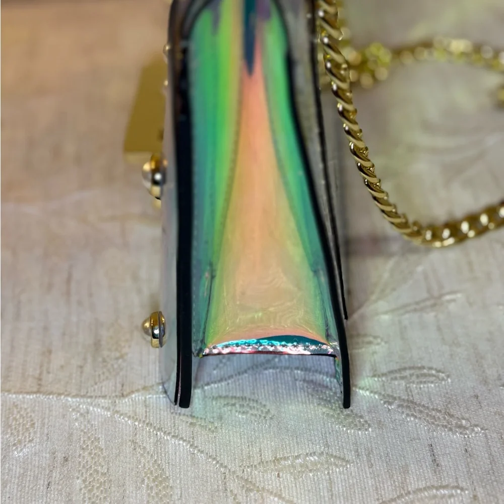 ZAC Zac Posen Eartha Mini Iridescent TPU Pearl Crossbody Bag Double Layer Strap - Picture 5 of 16